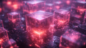 Abstact cubes in a digital asset universe as metaphor for the travel rule for digital asset transfers